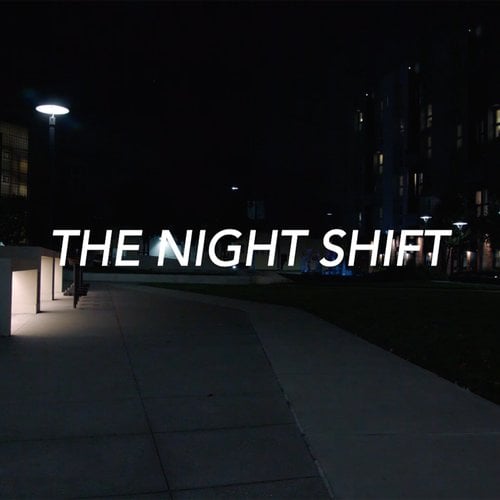 Film still of title slide of movie The Night Shift.