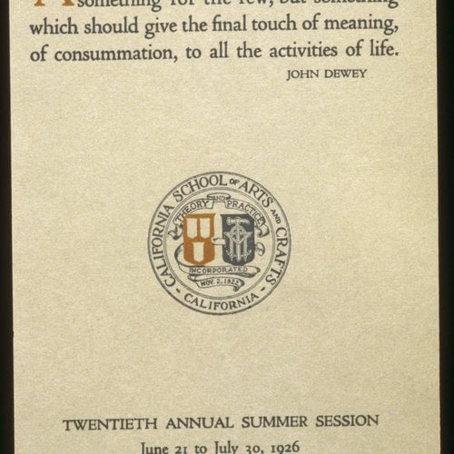 CCA History: Annual Summer Session Invite from 1926