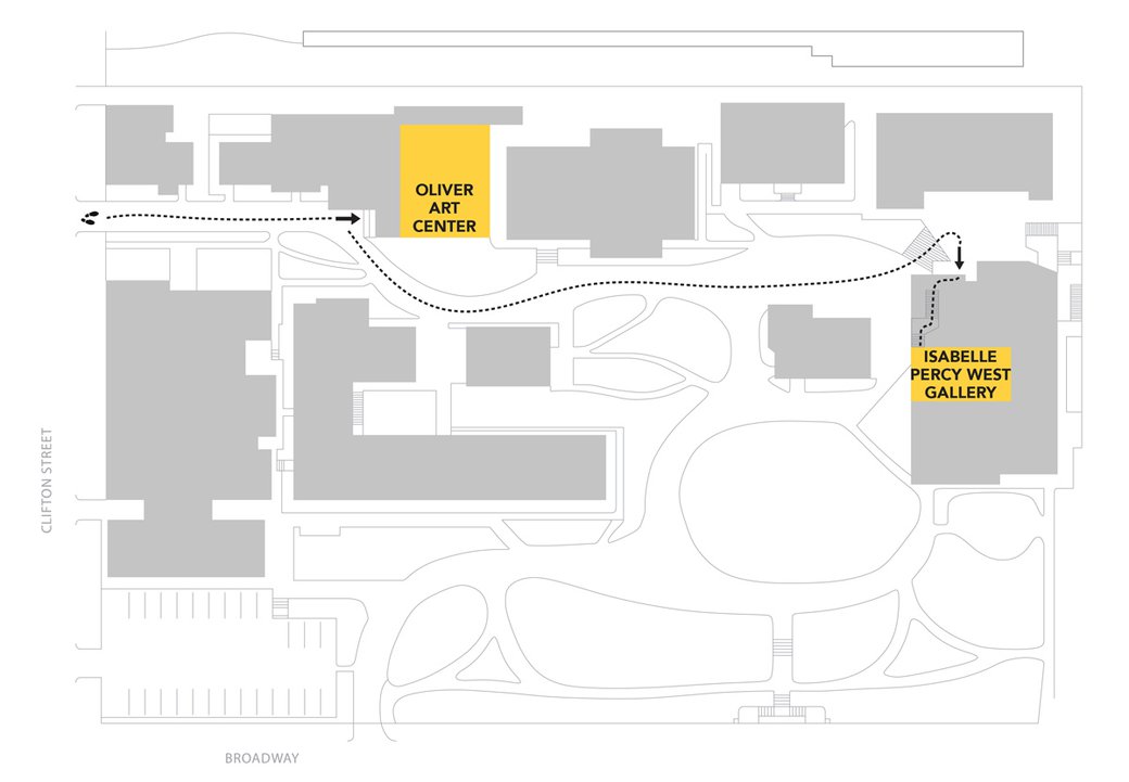 Graphic depiction of CCA galleries in Oakland