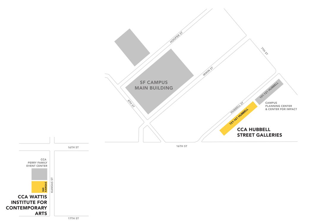 Graphic depiction of CCA galleries in San Francisco.