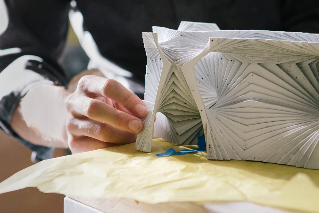 Student working on an architecture project.