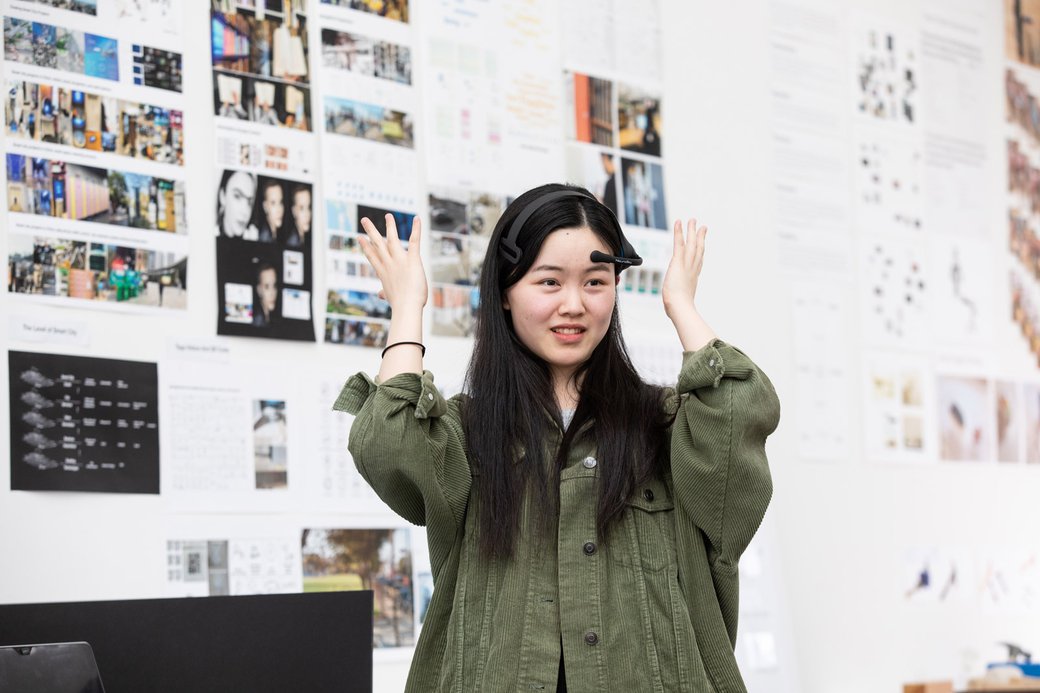 A design student presents her thesis project.