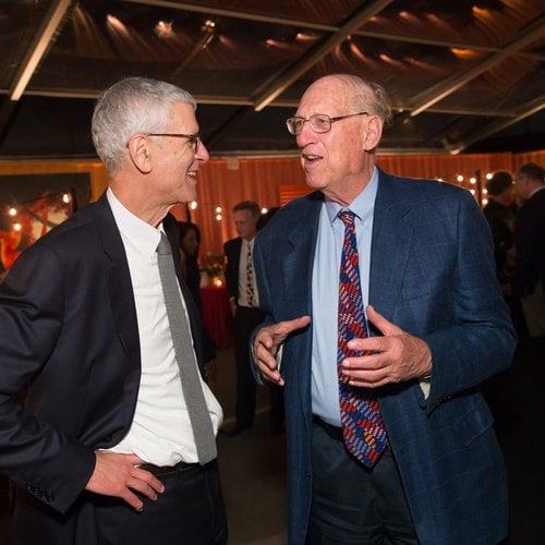 CCA President Stephen Beal and Trustee Art Gensler attending the 2017 CCA Gala honoring David Kelley last May.