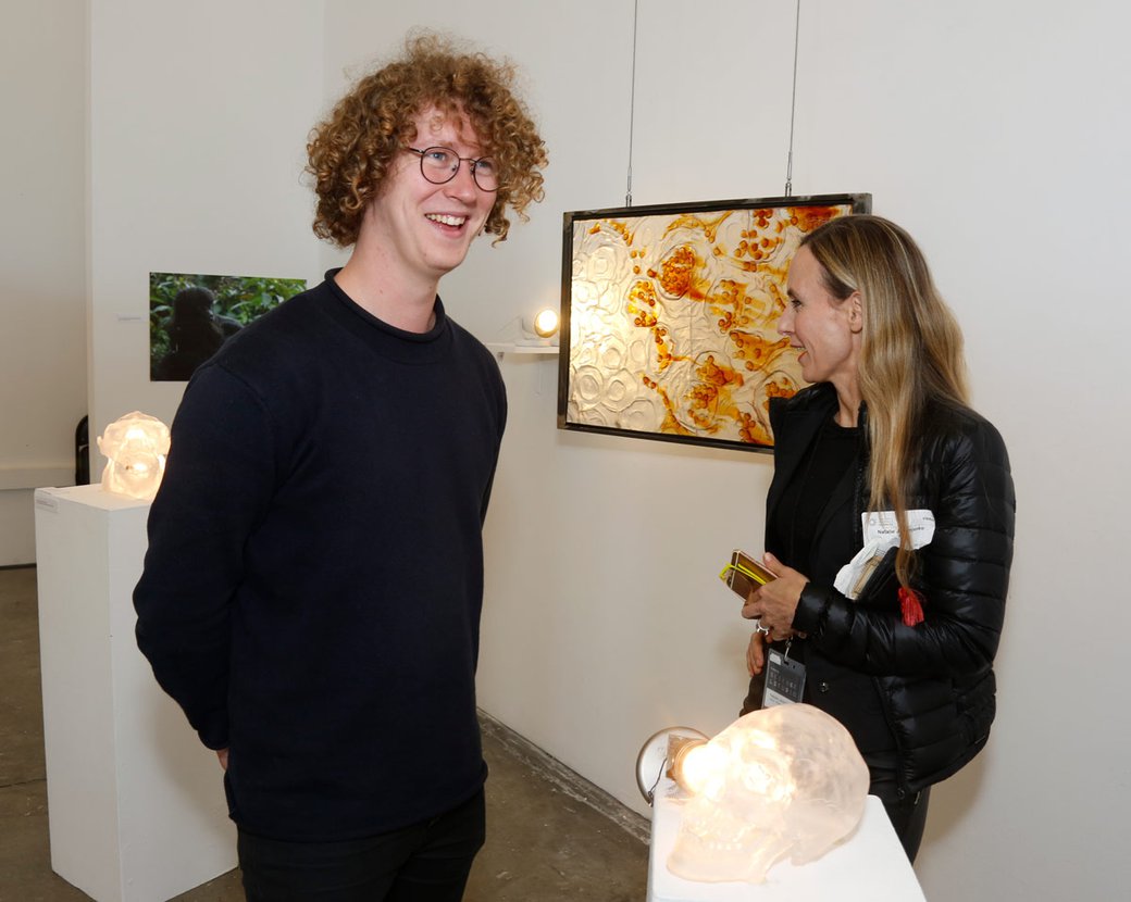 AICAD visiting students during exhibit presentations.