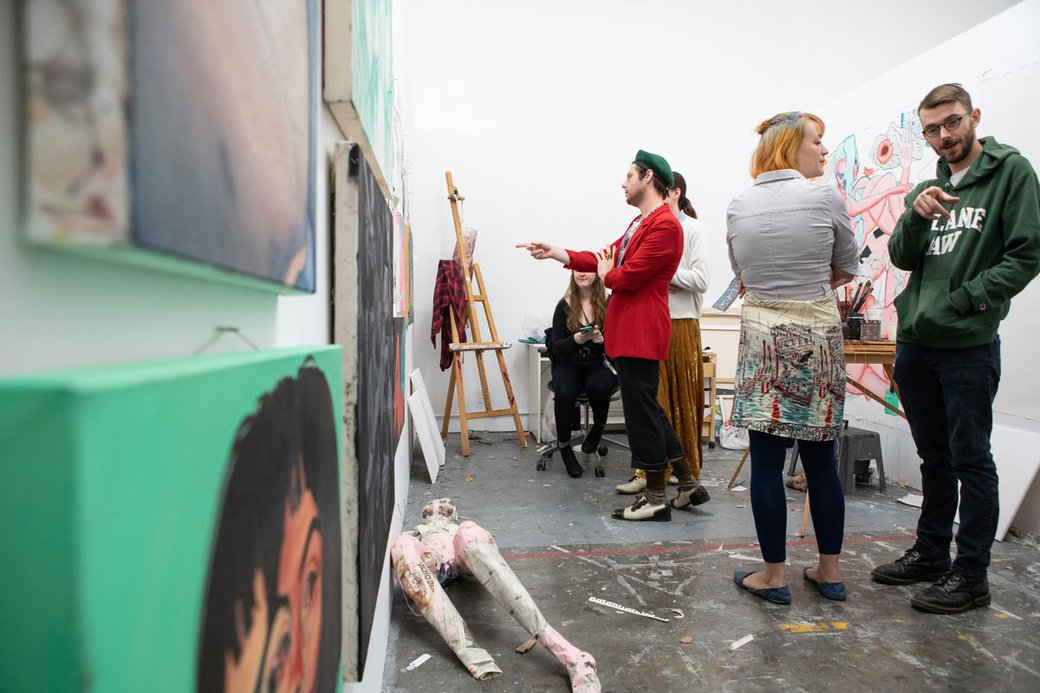 MFA Grad Studios with Artist Christine Lyon and other students.