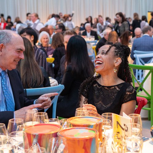 Vice President of Human Resources Leslie Gray enjoying a lively conversation at the 2019 gala.