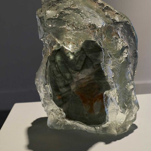 Glass and stone sculpture by Katie Meeker.