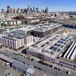 Drone view looking down at the San Francisco campus of CCA