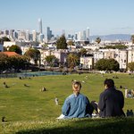 View of downtown San Francisco from Delores Park.